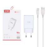 شارژر دیواری فست تک پورت VABI مدل H39B 18W به همراه کابل شارژ Type-C